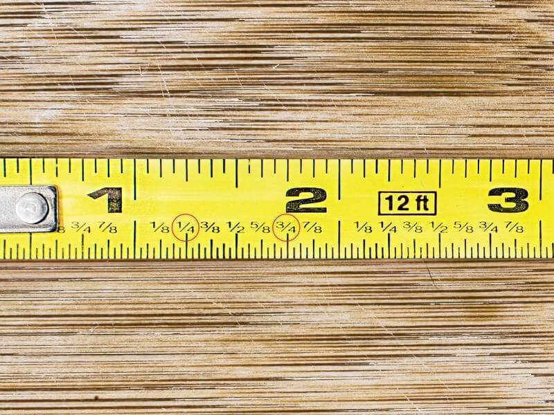 1/4, 3/4 On A Tape Measure 1/4, 3/4 On A Tape Measure